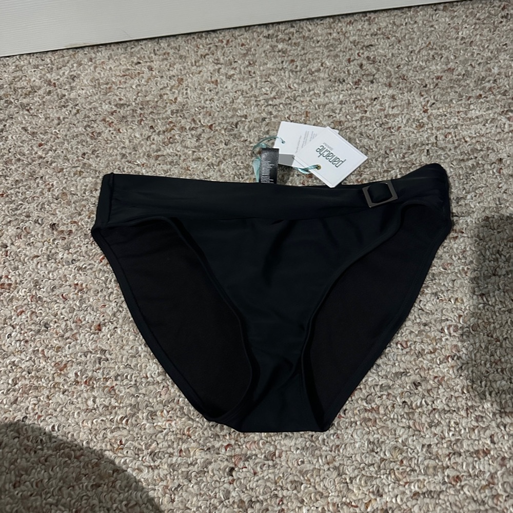 NWT Panache Black Full Coverage Bikini Bottom -L